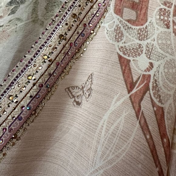 Camilla Franks O/S Crystal Embellished Silk Kaftan Beaded Dress PinksNEW—SOLD - Picture 10 of 16